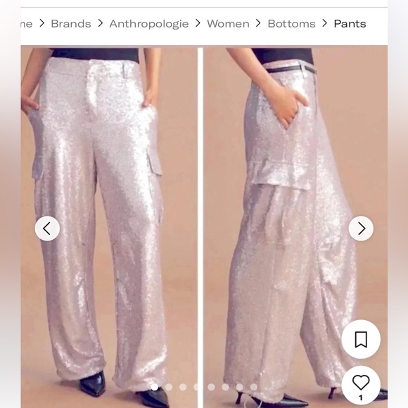 Anthropologie Women's Purple and Silver Trousers